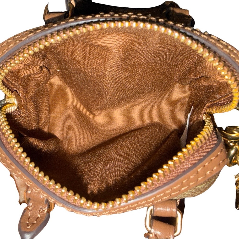 Coach Mini Satchel in Brown Signature Canvas with Gold Hardware 🤎 - Picture 9 of 15